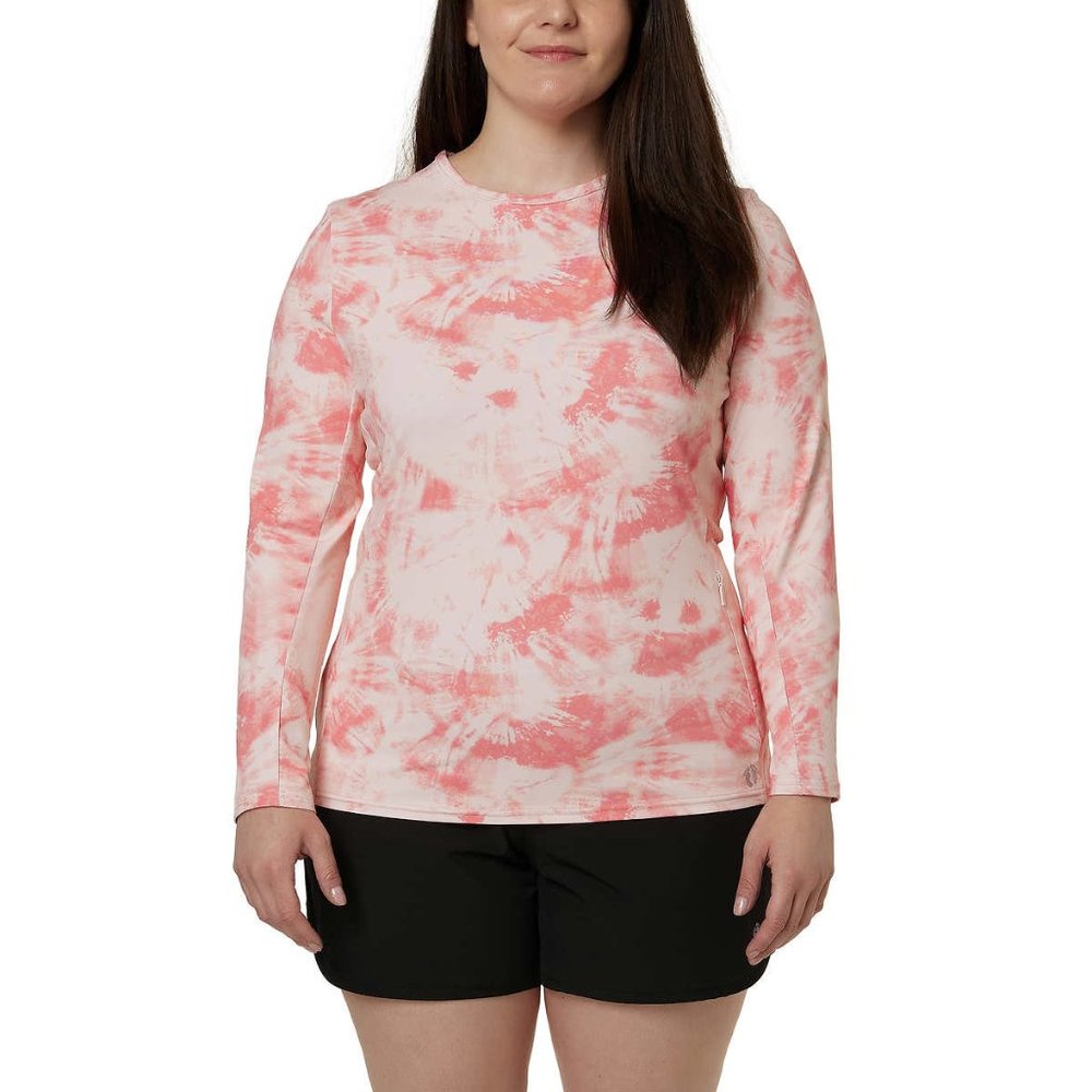 Hang Ten® Quick-dry UPF 50+ Long Sleeve Pink (Tie Dye Pink) Sun Tee Women's NWT